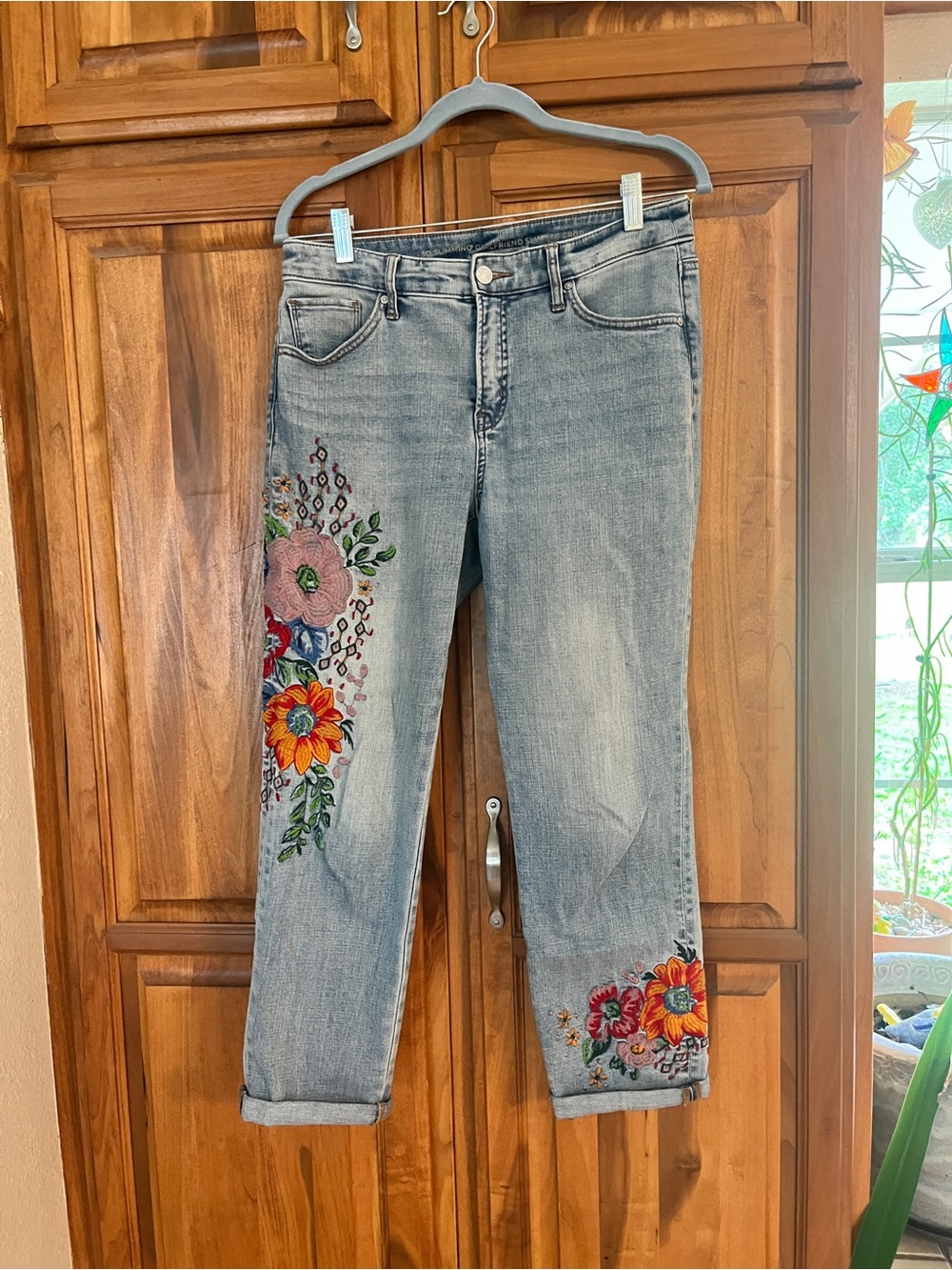 Chico's Embroidered Cropped Jeans